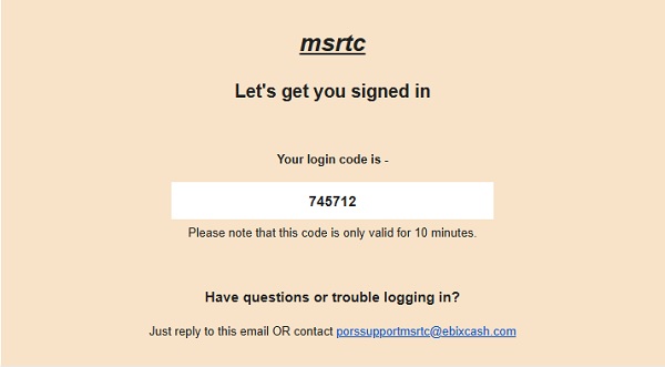 msrtc login code